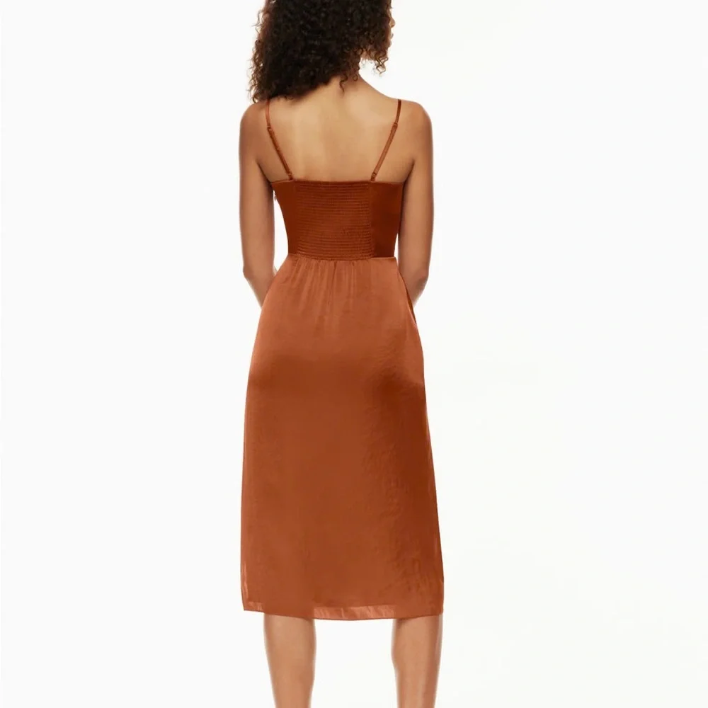 Aritzia Magdalena Satin Dress size 4 Rust - Picture 2 of 6